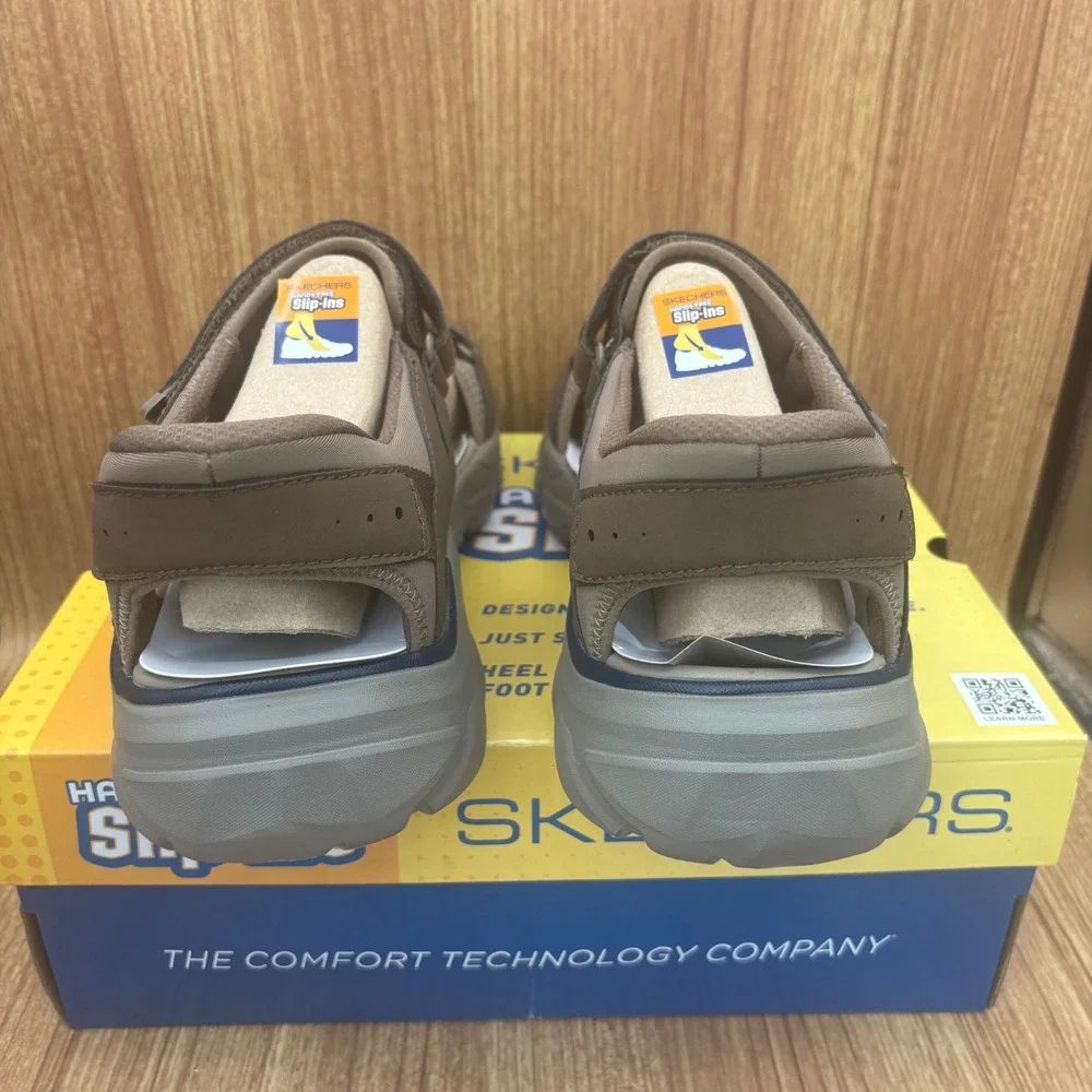 New Skechers Santoro SD-Craken Sandals Mens 12 Brown Hands Free Slip-ins 205812
